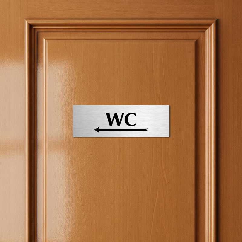 WC vlevo, 240x79mm, zlatá popiska s rámečkem